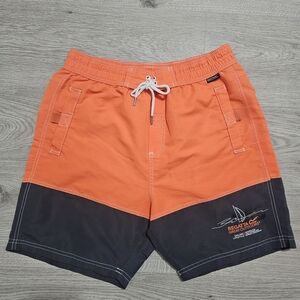 Orange and Black Men's Swim Shorts